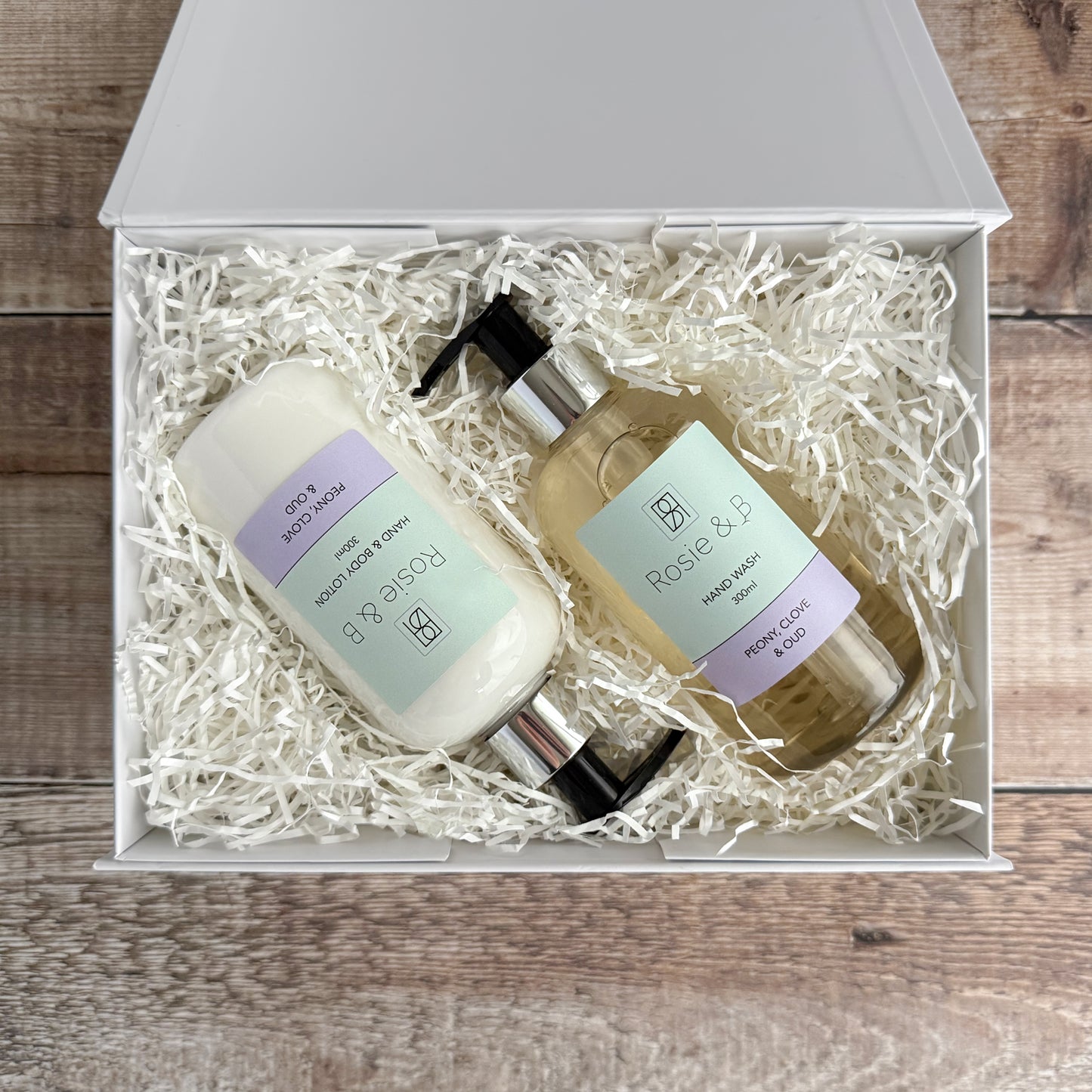 Peony, Clove & Oud Gift Box — Hand Wash and Hand & Body Lotion