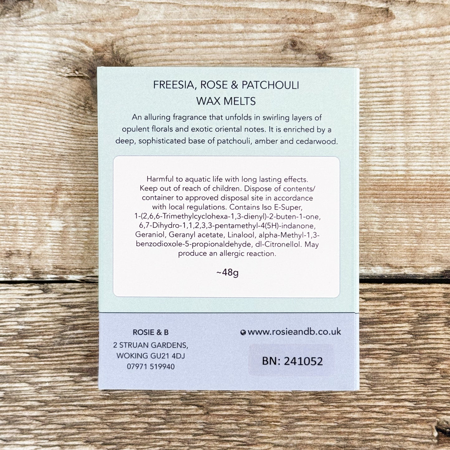 Freesia, Rose & Patchouli Wax Melts