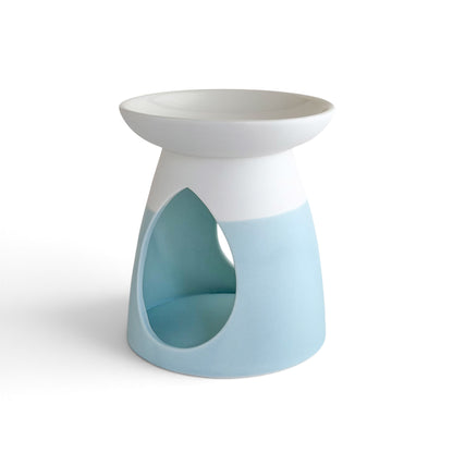 Arabella ceramic wax warmer in powder blue, side view