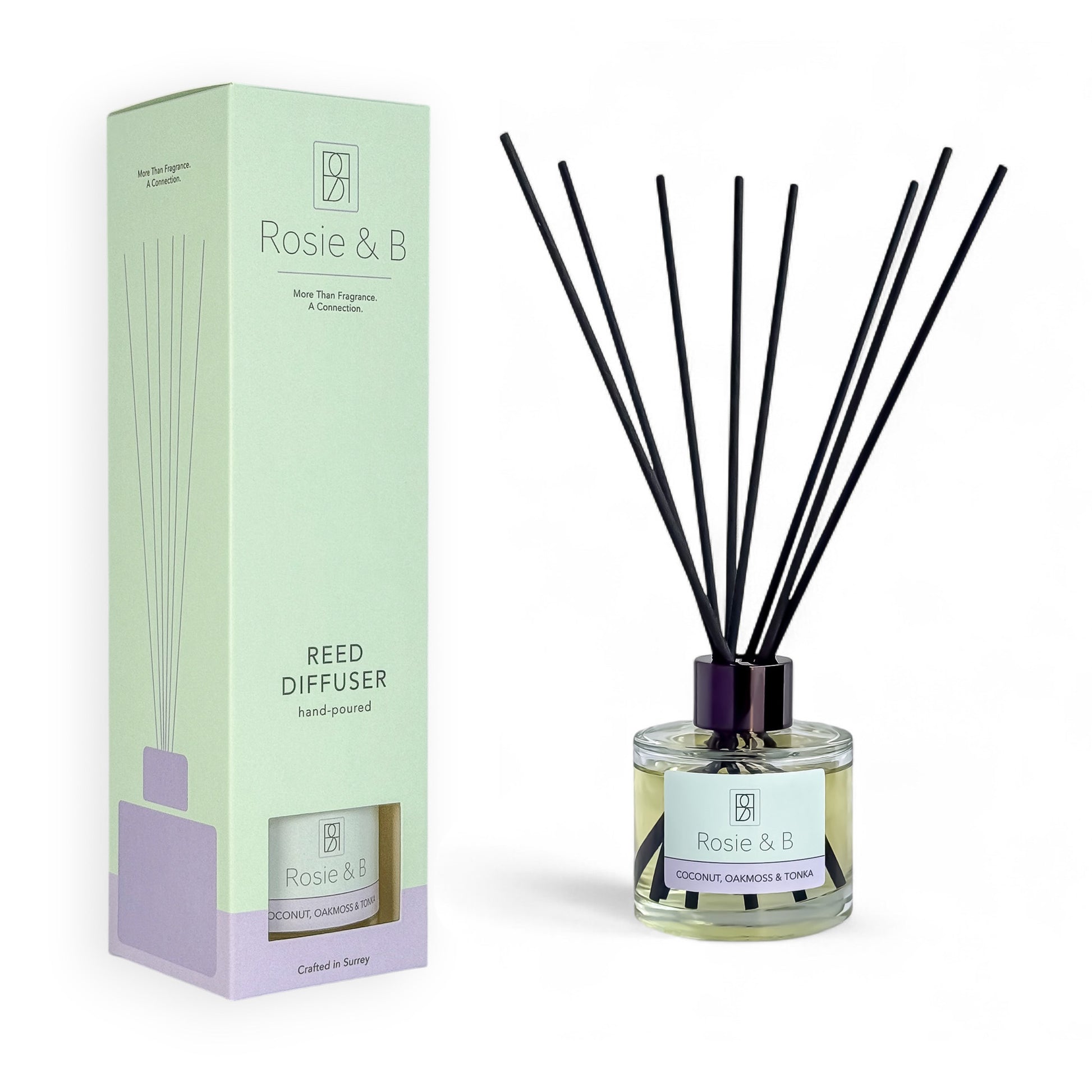 Coconut, Oakmoss & Tonka Reed Diffuser box and bottle