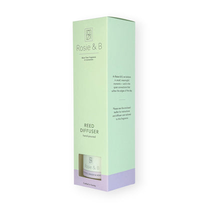 Lemongrass, Ginger & Neroli Reed Diffuser, presentation box facing left