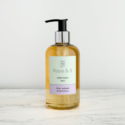 Pear, Jasmine & Patchouli Hand Wash bottle, front
