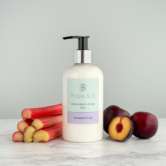 Rhubarb & Plum Hand & Body Lotion bottle
