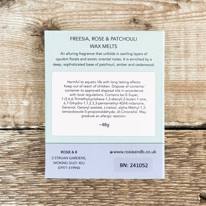 Freesia, Rose & Patchouli Wax Melts